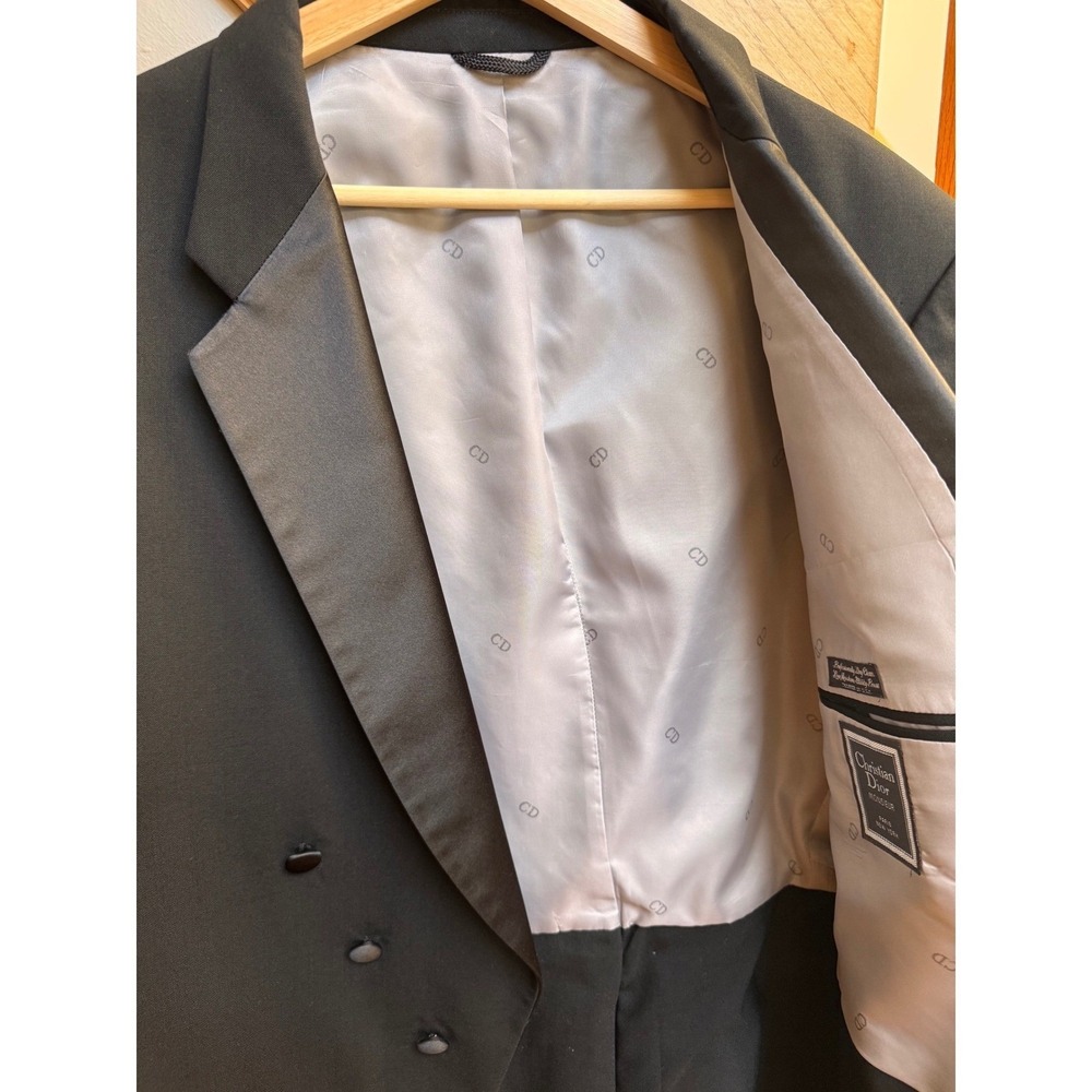 VTG 38L Christian Dior Monsieur Black Tailcoat Tuxedo Jacket Formal Evening Wear - Picture 4 of 10
